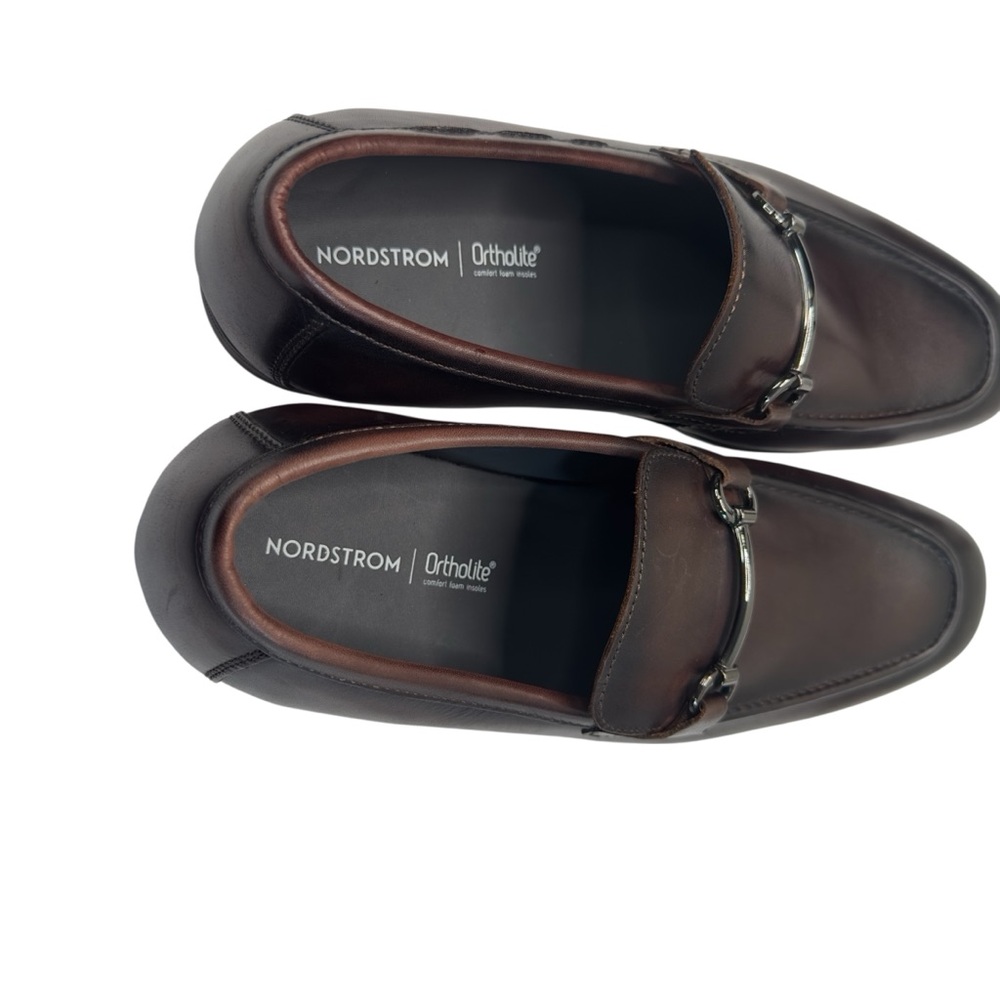 Nordstrom Men Brown Leather Carlson Bit Loafer Ortholite Comfort Sz 10.5 - Picture 14 of 14
